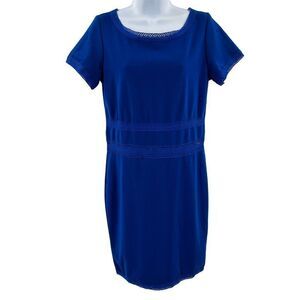 Charming Charlie Royal Blue Short Sleeve Lace Accent Sheath Dress